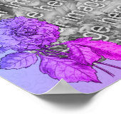 色牡丹の花パーソナライズされた写真を追加 ポスター (角)