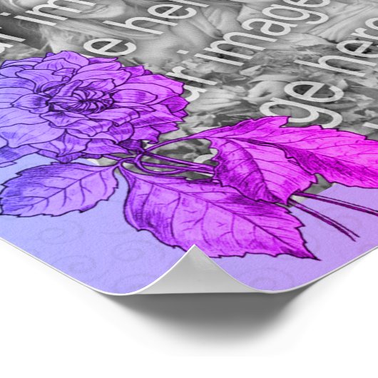 色牡丹の花パーソナライズされた写真を追加 ポスター (角)