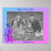 色牡丹の花パーソナライズされた写真を追加 ポスター (正面)