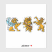 色獅子の入れ墨 シール (シート)