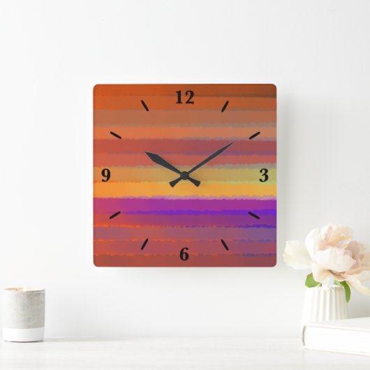 色白熱［赤熱］光を放つ芸術の日の出の塩ポップ・アートの辛い水色 スクエア壁時計 (ホーム)
