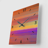 色白熱［赤熱］光を放つ芸術の日の出の塩ポップ・アートの辛い水色 スクエア壁時計 (傾斜)