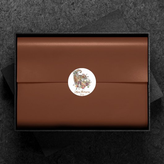 色盲の昇華 |オレンジ色の感謝祭 ラウンドシール