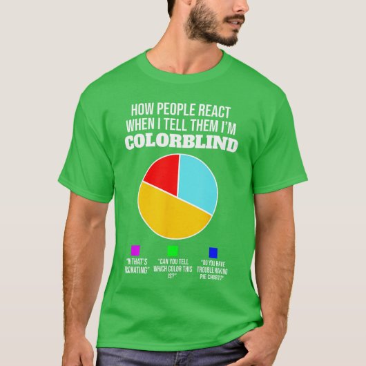 色盲 円グラフ 色盲ジョーク Tシャツ (正面)