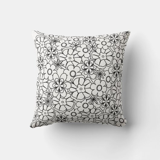 色私あなたのテーマのファンキーで腰回りが大きなレトロの花 クッション (裏面)