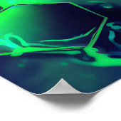 色科学化学者抽象芸術ネオンクール ポスター (角)