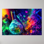 色科学化学者抽象芸術ネオンクール ポスター (正面)