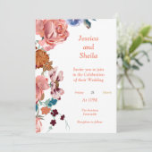 色素晴らし数々のの花結婚式招待状 招待状 (スタンド正面)