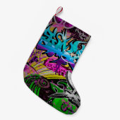 色素朴付きの納屋の木材，背景，板，文字 スモールクリスマスストッキング (正面 (吊り時))