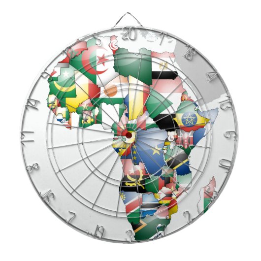 色統一された別:アフリカの旗のお祝い ダーツボード (正面)