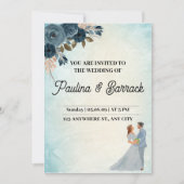 色絵を描結婚式招待状 招待状 (正面)