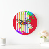 色絵画のウォームクロック ラージ壁時計 (ホーム)