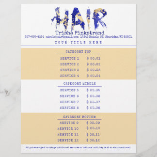 色美容師サロンカスタムサービス価格表 レターヘッド