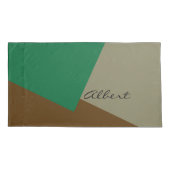 色背景のみ – 濃い茶色の緑+アイディア 枕カバー (裏面)