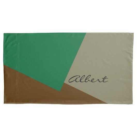 色背景のみ – 濃い茶色の緑+アイディア 枕カバー (正面)