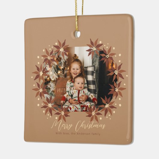 色自然家族の写真セラミックスクエアオーナメント セラミックオーナメント