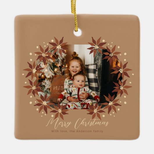 色自然家族の写真セラミックスクエアオーナメント セラミックオーナメント (正面)