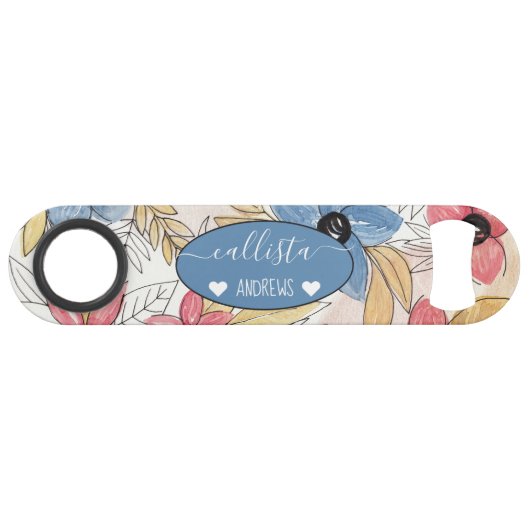 色自然水彩フローラ葉アート スピード栓抜き (正面(横))