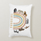 色自然水彩虹の動物 アクセントクッション (裏面(縦))