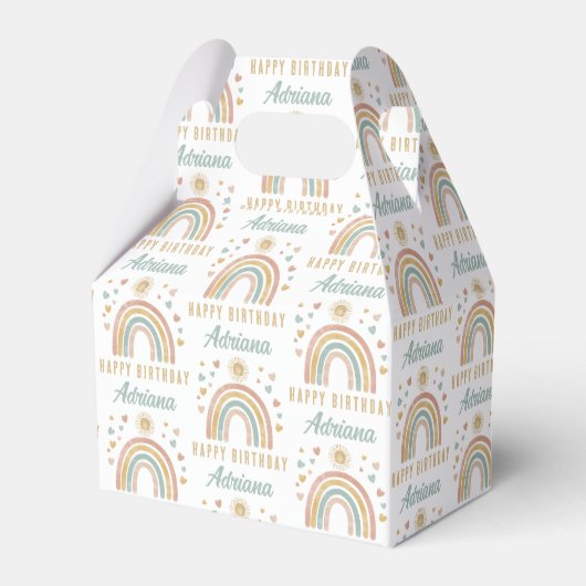色自然水色レインボーサン誕生日名 フェイバーボックス (正面サイド)