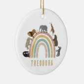 色自然水色虹のジャングル動物 セラミックオーナメント (右)