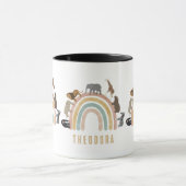 色自然虹のジャングル動物 マグカップ (中央)