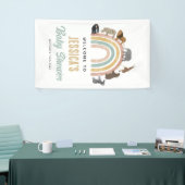 色自然虹の動物の赤ちゃんシャワーへようこそ 横断幕 (トレードショー)