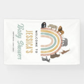 色自然虹の動物の赤ちゃんシャワーへようこそ 横断幕 (横)