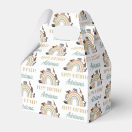 色自然虹ジャングル動物誕生日名 フェイバーボックス