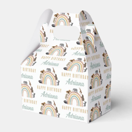 色自然虹ジャングル動物誕生日名 フェイバーボックス (正面サイド)