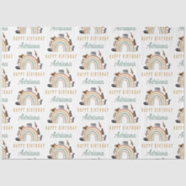 色自然虹ジャングル動物誕生日名 薄葉紙