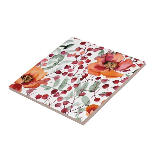 色自然、秋花 タイル (側面)