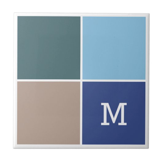 色航海のモノグラムカスタムセラミックタイル タイル (正面)