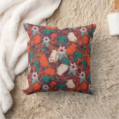 色花パターン クッション (ブランケット)