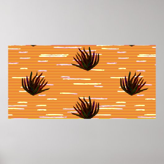 色葉付き、エキゾチックな植物シームレスパターンvi ポスター (正面)