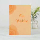 色褪せたオレンジ色のバラ、カスタム結婚式の招待状 招待状 (スタンド正面)