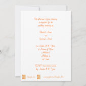 色褪せたオレンジ色のバラ、カスタム結婚式の招待状 招待状 (裏面)