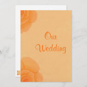 色褪せたオレンジ色のバラ、カスタム結婚式の招待状 招待状 (正面/裏面)