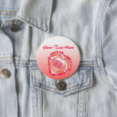 色褪せたカラフルなボロボロの縁のハート 缶バッジ (インサイチュ)