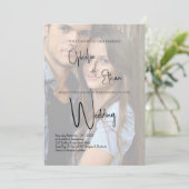 色褪せたフォトミニマル結婚リスト書 招待状 (スタンド正面)