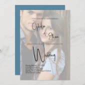 色褪せたフォトミニマル結婚リスト書 招待状 (正面/裏面)