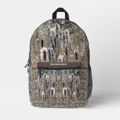 色褪せたフワフワのキンバイソウ 自然の個性的なデザイン プリントバックパック (正面)