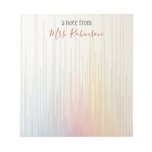 色褪せた多色ライングリッド カスタム教師ギフト ノートパッド (正面)