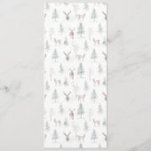 色褪せた松の木と鹿のクリスマス結婚式ディナーメニュー メニュー (裏面)