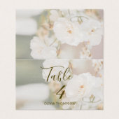 色褪せた白いバラの写真結婚のテーブル座席表 (外部フラット)