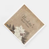 色褪せた羊皮紙に飾られたビンテージの冬の花 (コーナー)