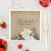 色褪せた羊皮紙に飾られたビンテージの冬の花 (インサイチュ)