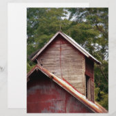 色褪せた赤い納屋のドーム屋根 (正面/裏面)