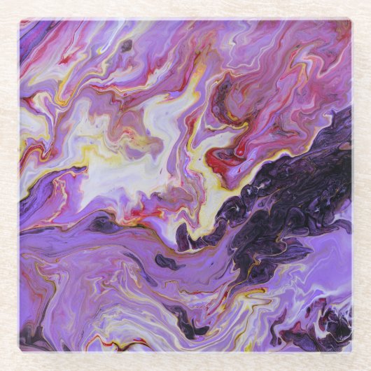 色調アクリ絵を描ル、抽象芸術。 ガラスコースター (正面)