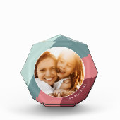 色調ストライプパーソナライズされた フォトブロック (正面)